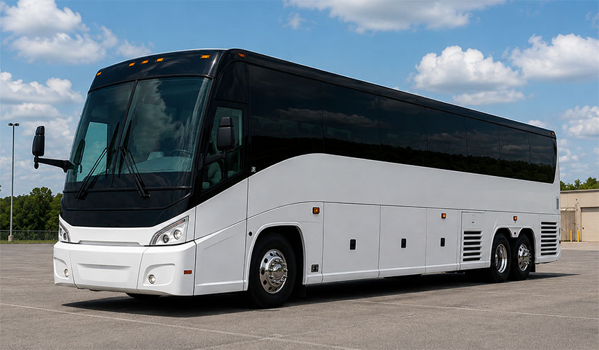 56-passenger charter bus available for charter in Waterbury, CT